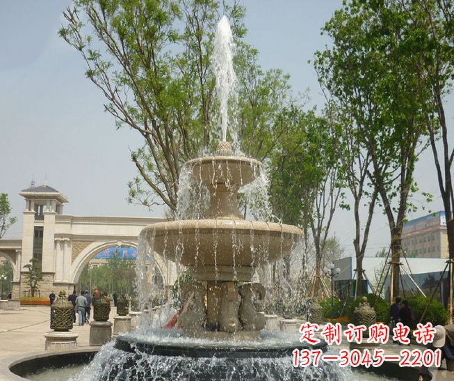 合肥精美多层喷泉雕塑,营造出优美水乐园