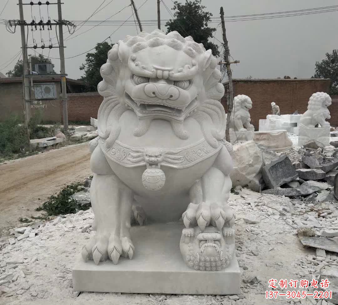 合肥非凡威猛!来自中领雕塑的狮子踩球石雕