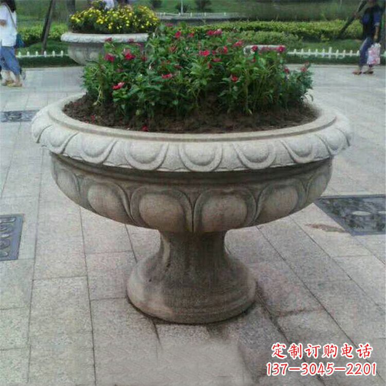 合肥中领雕塑:精美花岗岩公园石雕花盆