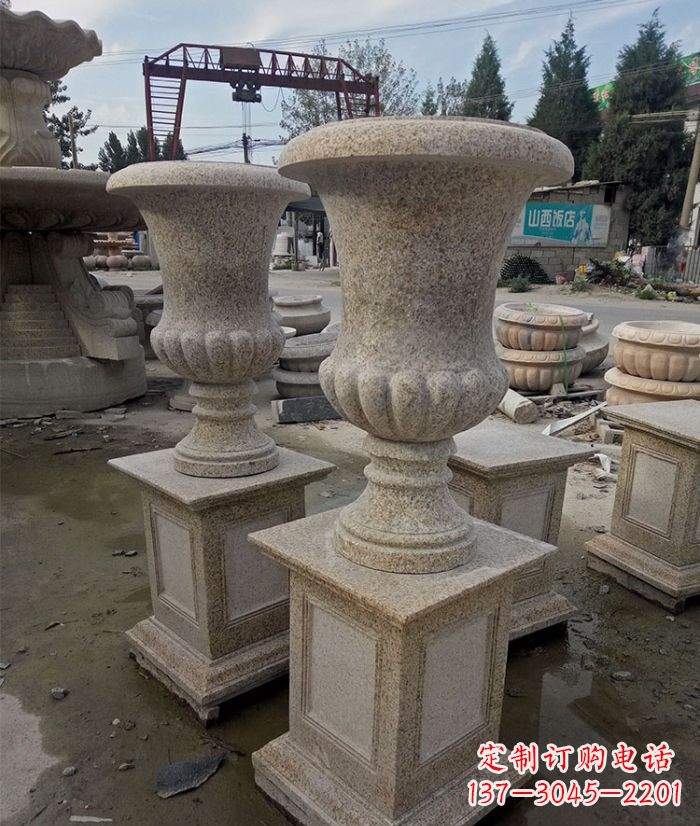 合肥花岗岩欧式花钵小区石雕花盆