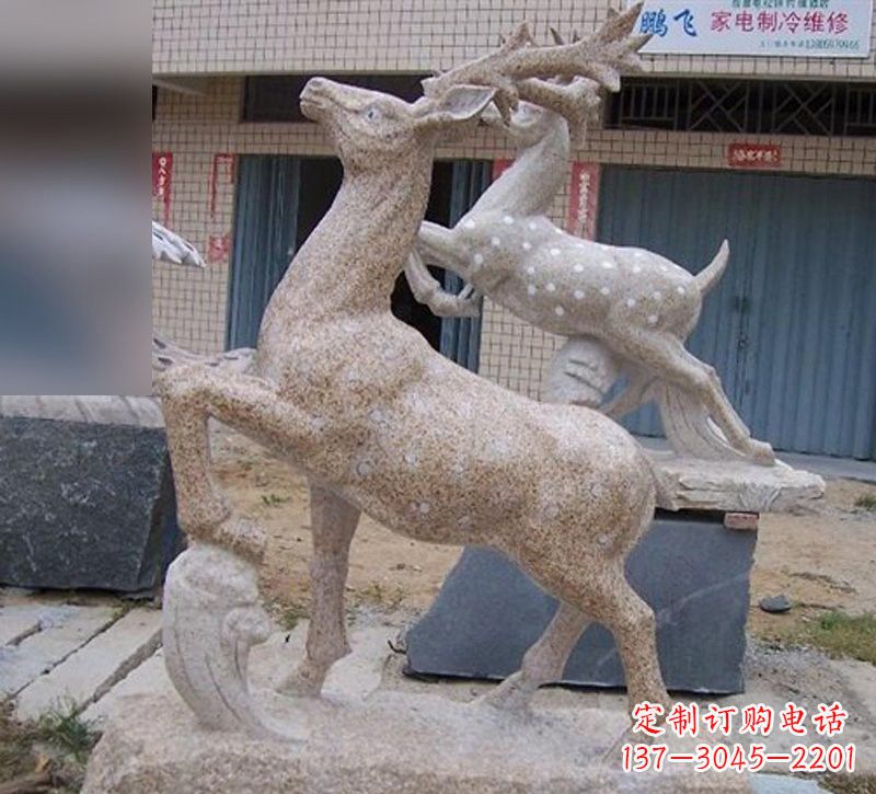 合肥花岗岩梅花鹿雕塑,象征着美丽的永恒