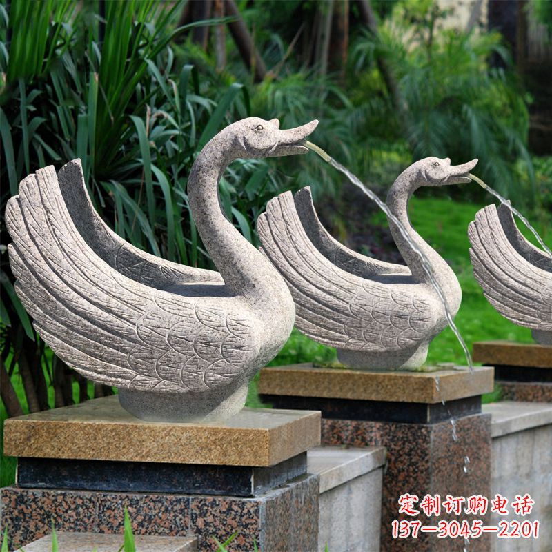 合肥尊贵的花岗岩天鹅喷水雕塑