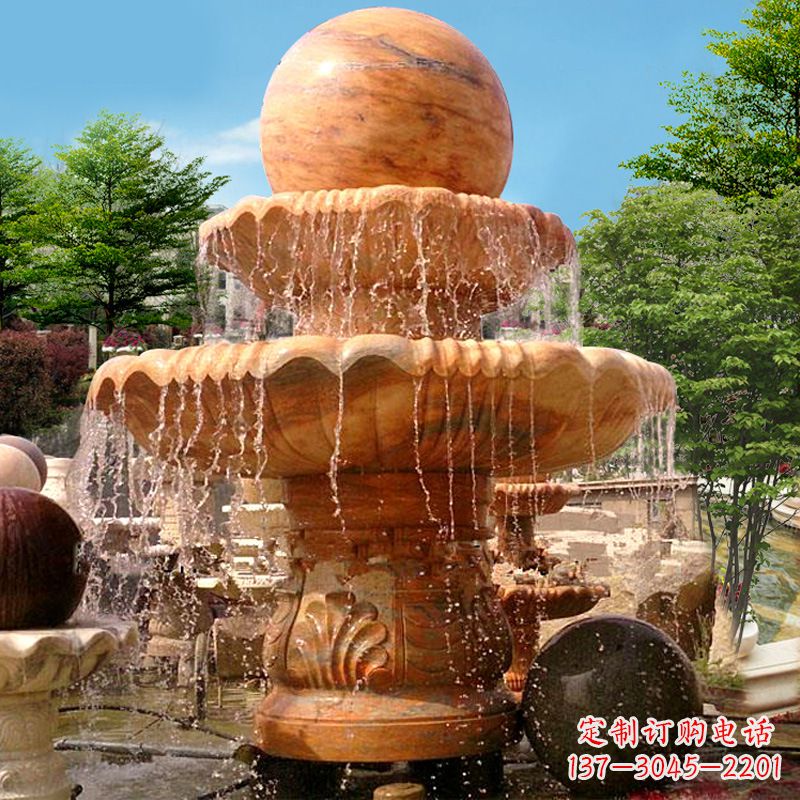 合肥花岗岩石雕喷泉风水球