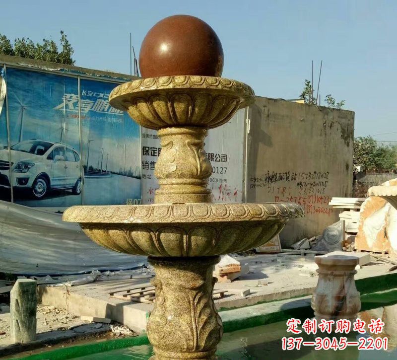 合肥精美花岗岩双层风水球雕塑