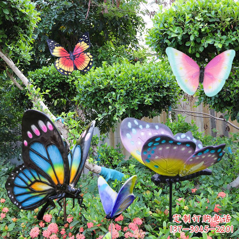合肥花园玻璃钢仿真蝴蝶雕塑摆件