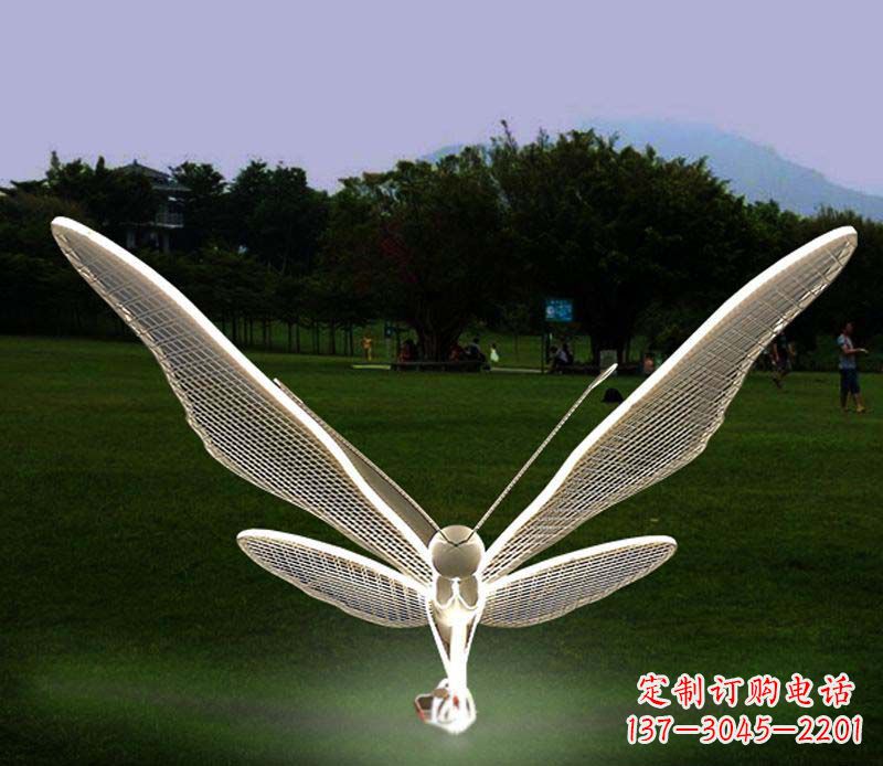 合肥花园户外不锈钢照明蝴蝶雕塑