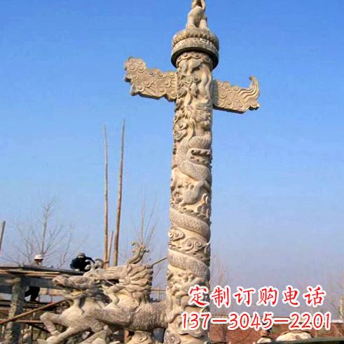 合肥象征古老华夏文化的华表柱子雕塑