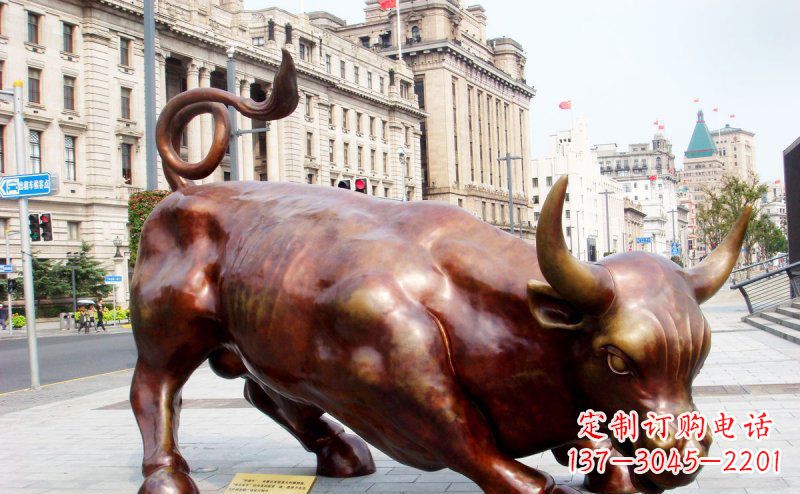 合肥华尔街牛招财牛铜雕,拥有力量的象征
