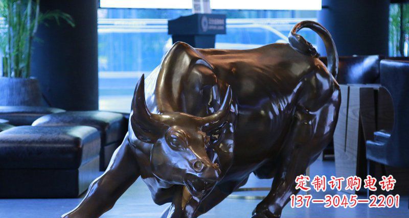合肥华尔街牛招财铜雕——精美装点空间,招财进宝