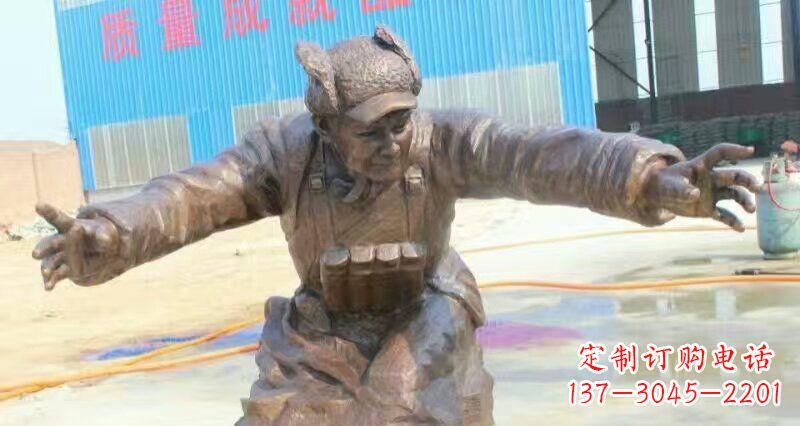 合肥荣耀时刻,纪念经典——黄继光校园英雄人物铜雕