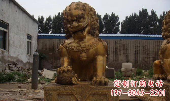 合肥黄铜狮子雕塑,让您的空间更加华贵