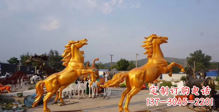 合肥高品质黄铜色奔马铜雕