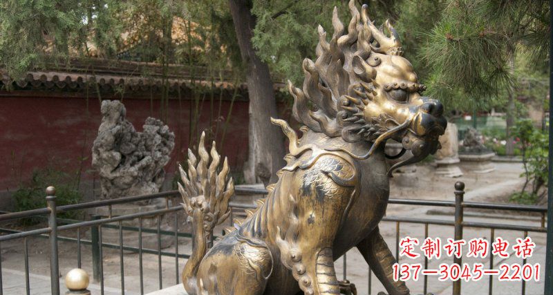 合肥钜惠雅致:优质黄铜铸铜麒麟雕塑