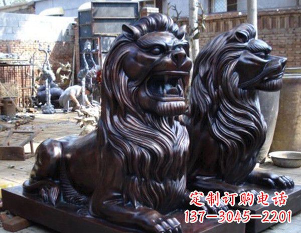 合肥浓郁艺术气息的精美铜雕狮子