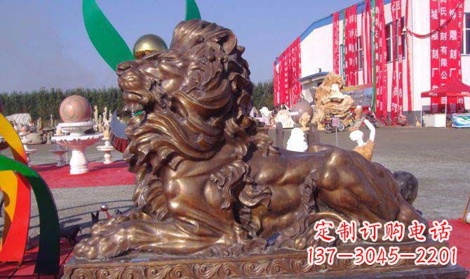 合肥汇丰西洋狮子铜雕,精美华贵