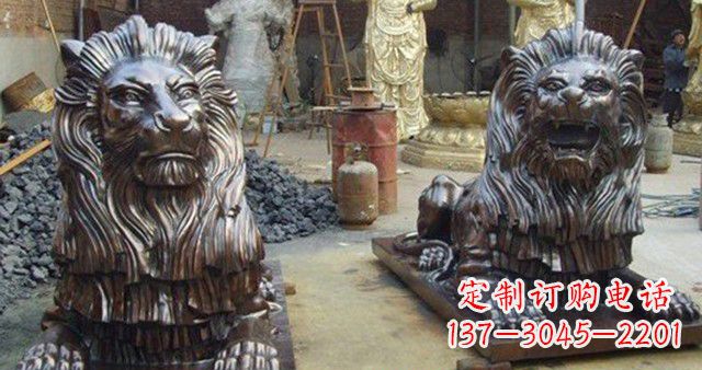 合肥汇丰铜狮子雕塑,令人叹为观止