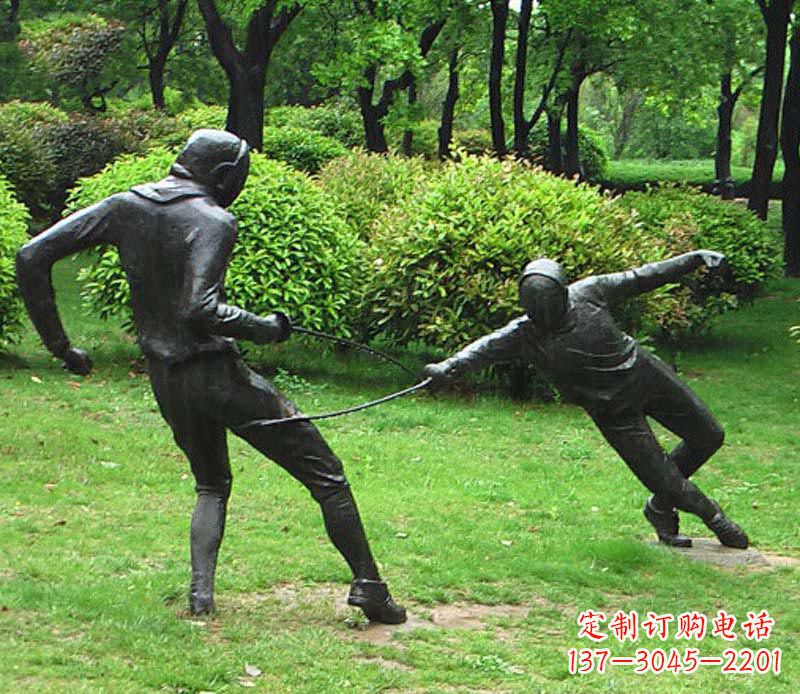合肥击剑运动员铜雕