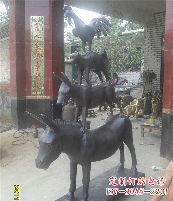 合肥鸡猴狗马景观动物铜雕