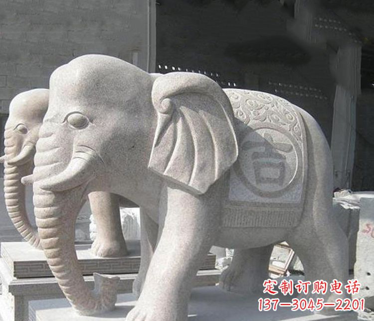 合肥吉祥大理石大象石雕