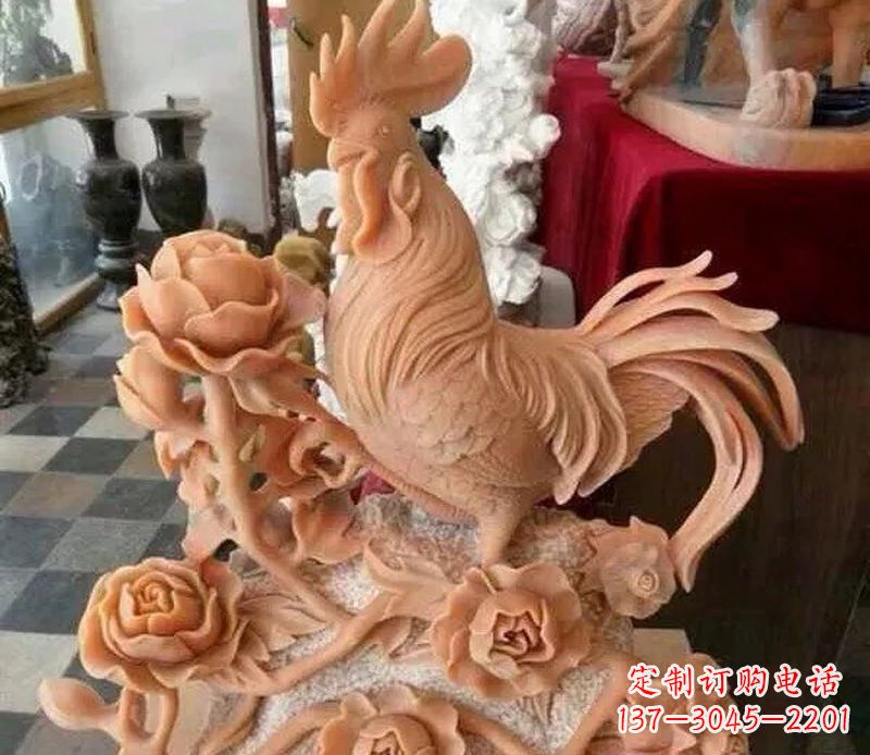合肥国家元素:吉祥如意公鸡石雕