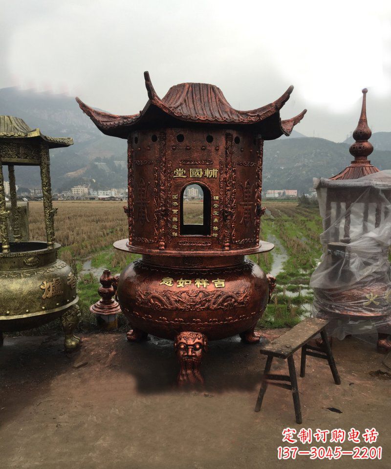 合肥锻铜吉祥如意香炉雕塑