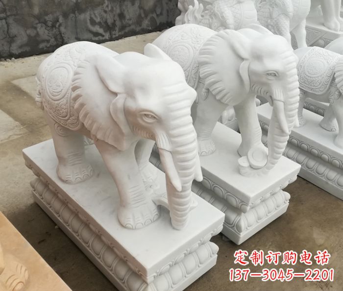 合肥增添吉祥气息的玉质大象雕塑
