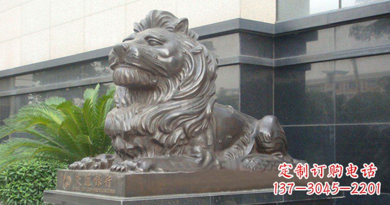 合肥交通银行门口西洋狮子铜雕