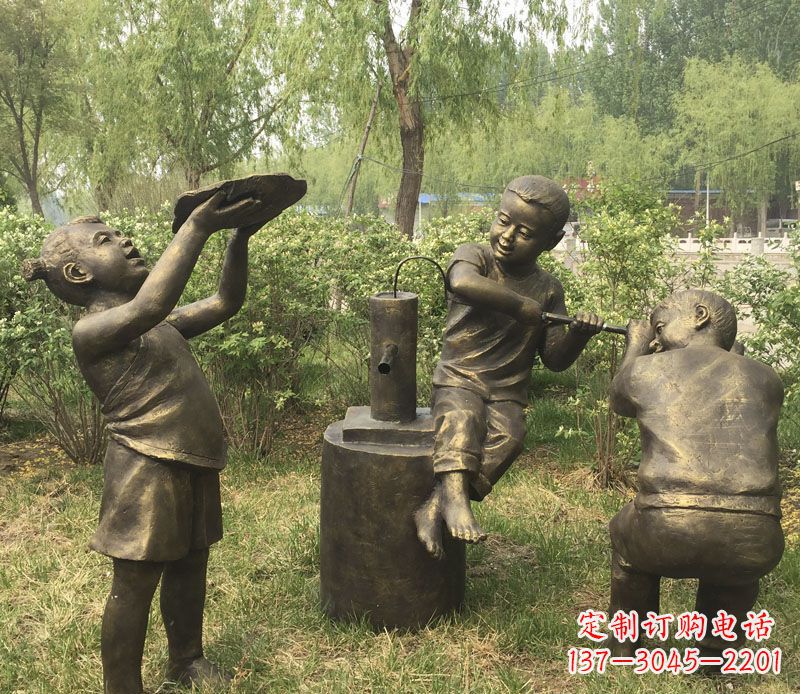 合肥艺术熊孩子,活泼可爱的儿童雕塑