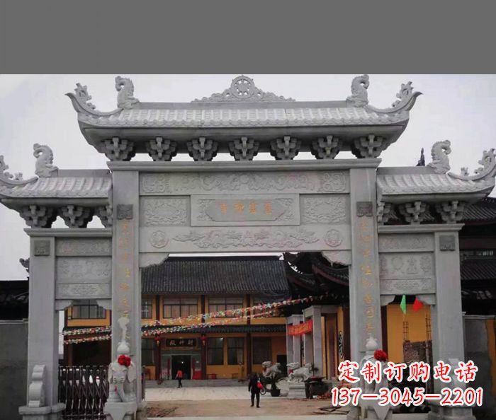 合肥专业街边道路三门石牌坊雕塑制作