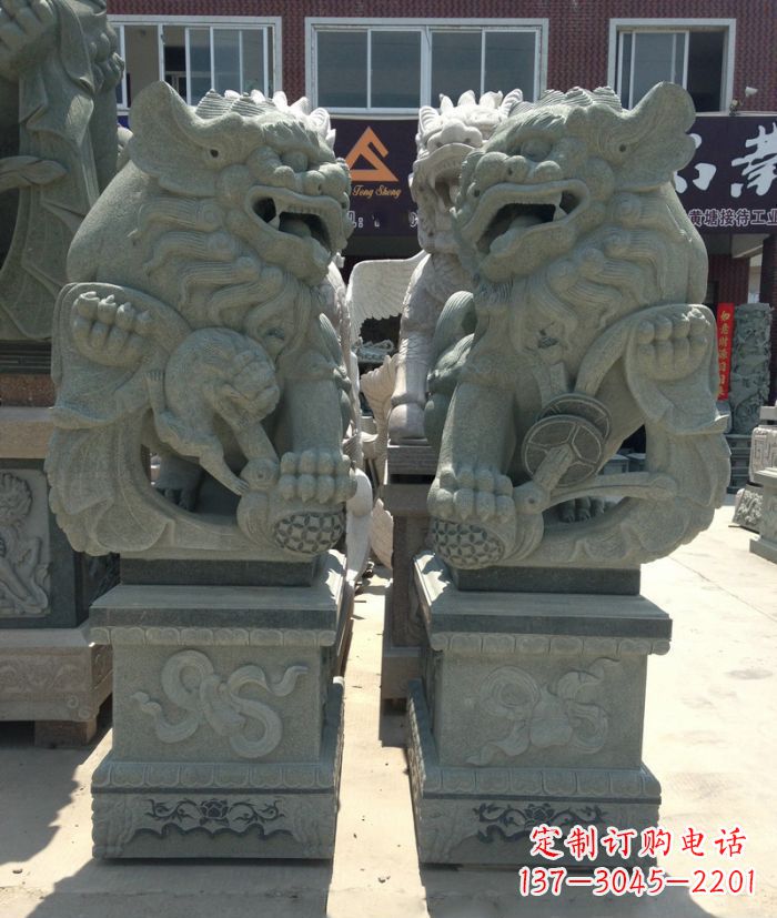 合肥街边景观南方狮子石雕 (2)