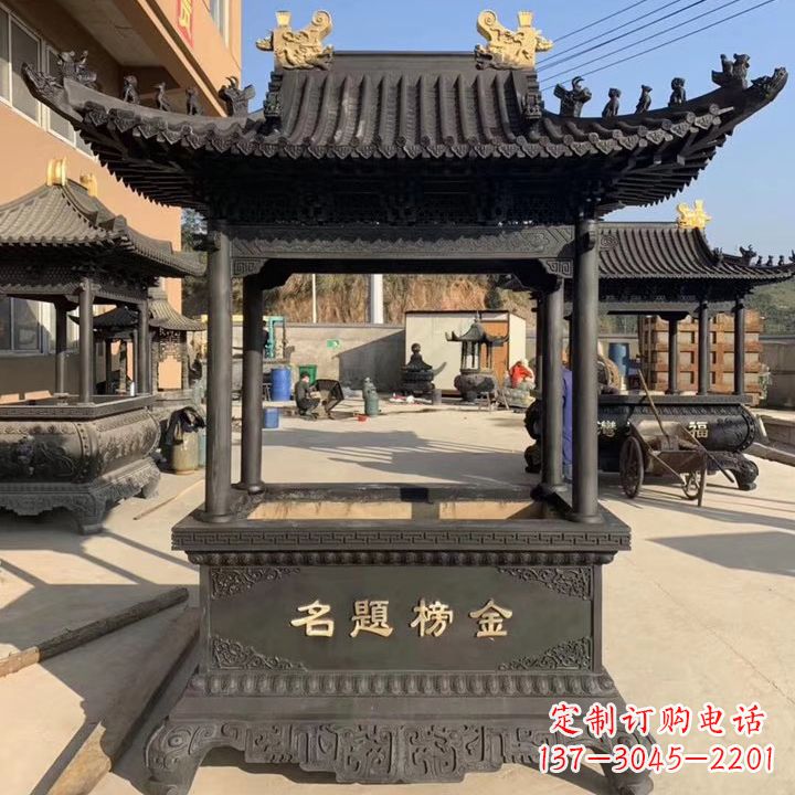 合肥传承经典,精致细腻的九鼎香炉雕塑
