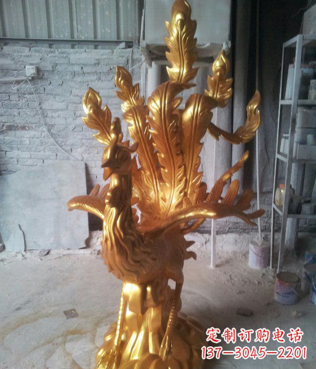 合肥金凤凰玻璃钢仿铜动物雕塑─让美丽无限盛开
