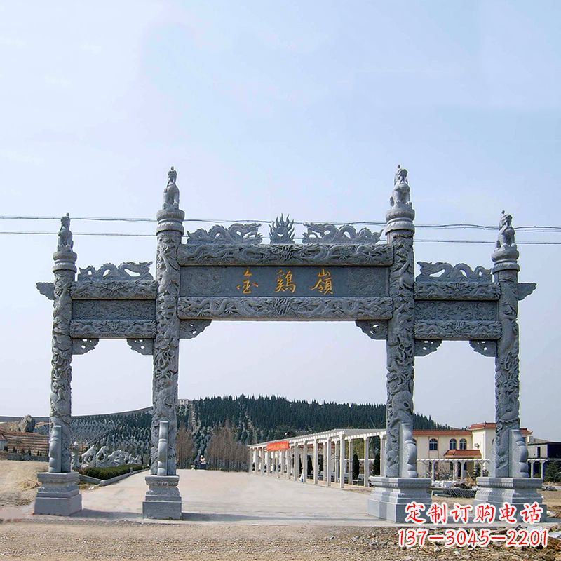 合肥金鸡岭景区石雕牌坊特色雕塑定制