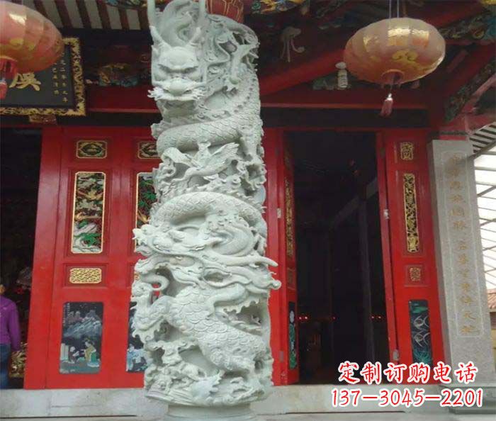 合肥精美的大理石龙柱雕塑