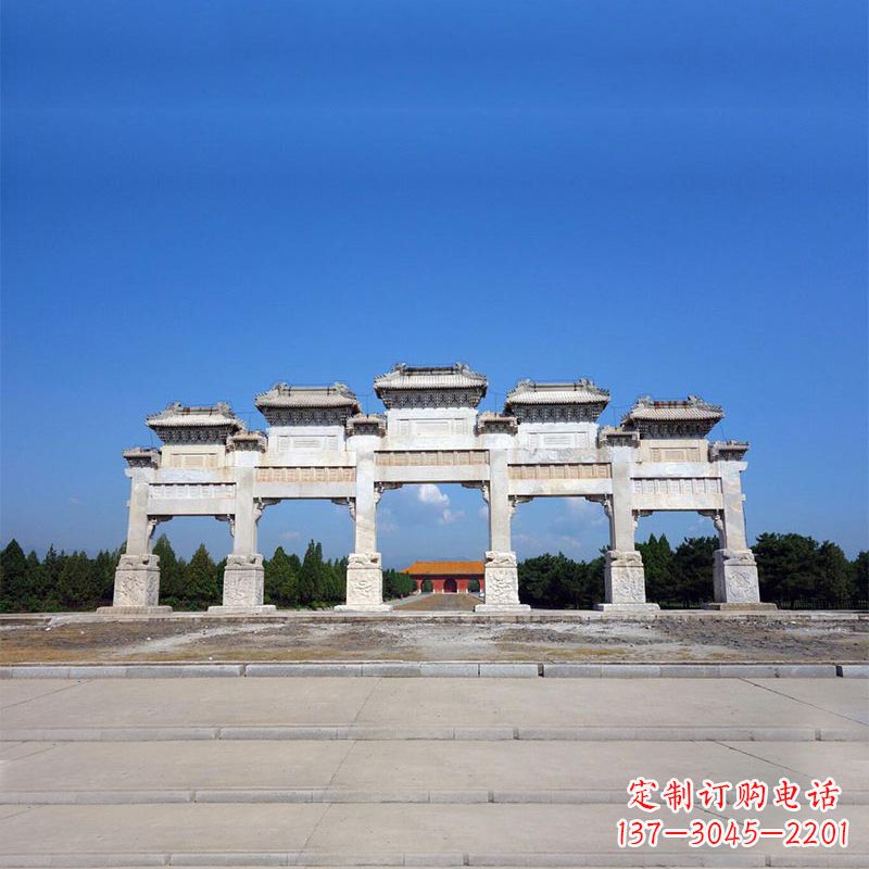 合肥景区广场五门石雕牌楼