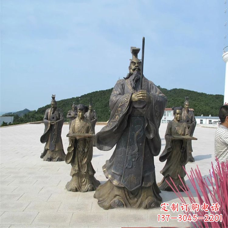 合肥景区广场秦始皇祭祀铜雕情景小品雕塑