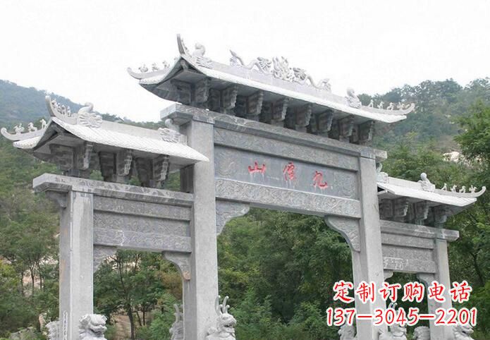 合肥三门仿古牌坊石雕,精美绝伦