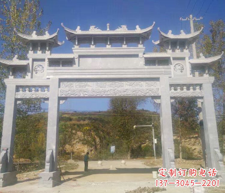 合肥中领雕塑:精雕制作仿古石牌坊石雕