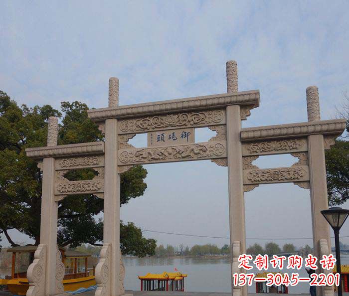 合肥景区三门古典牌坊石雕