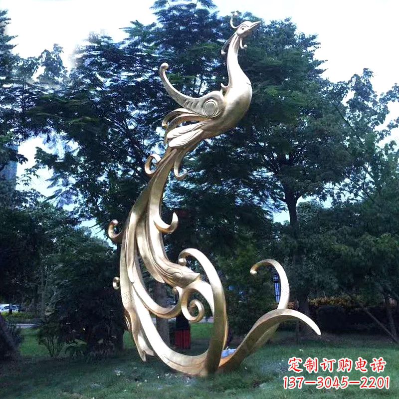 合肥精美镜面不锈钢凤凰雕塑
