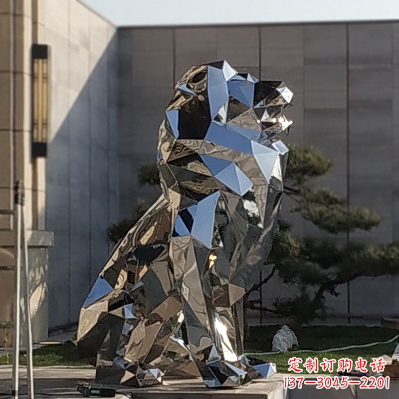 合肥现代狮子雕塑,金属时尚与艺术完美结合