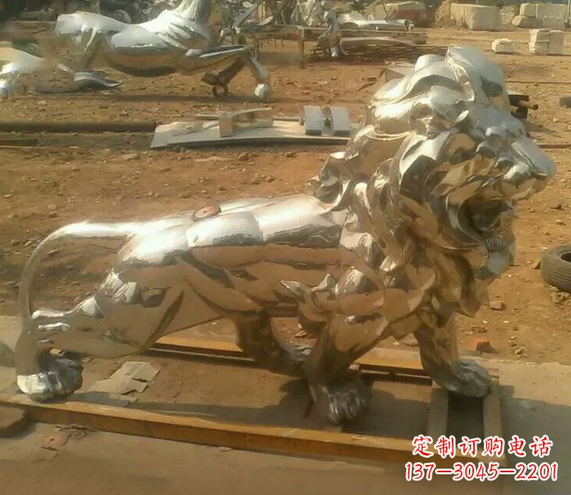 合肥镜面不锈钢狮子雕塑