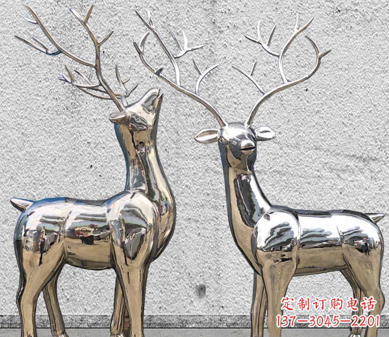 合肥镜面不锈钢小鹿雕塑