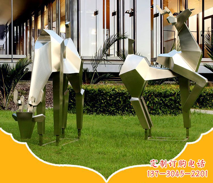 合肥镜面福鹿不锈钢雕塑