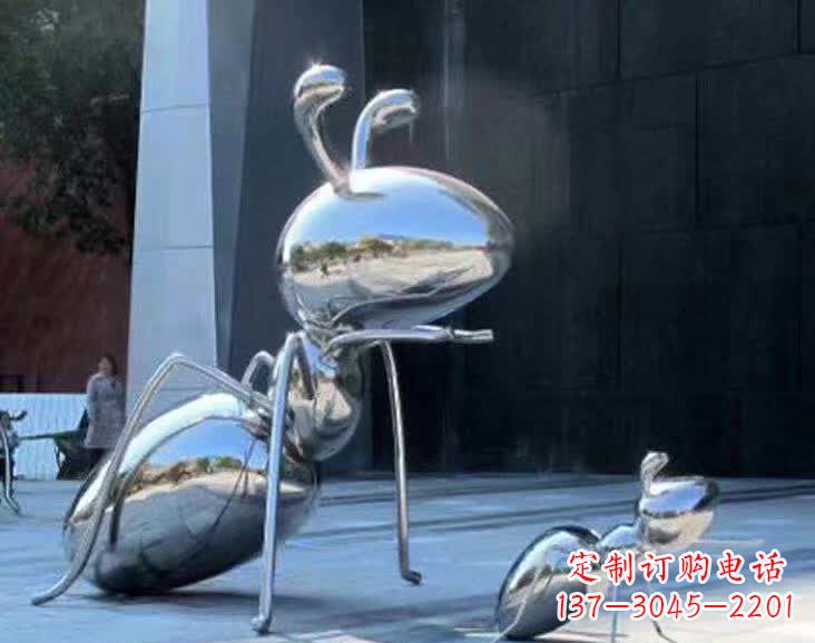 合肥不锈钢蚂蚁雕塑,抛光镜面,精致精美