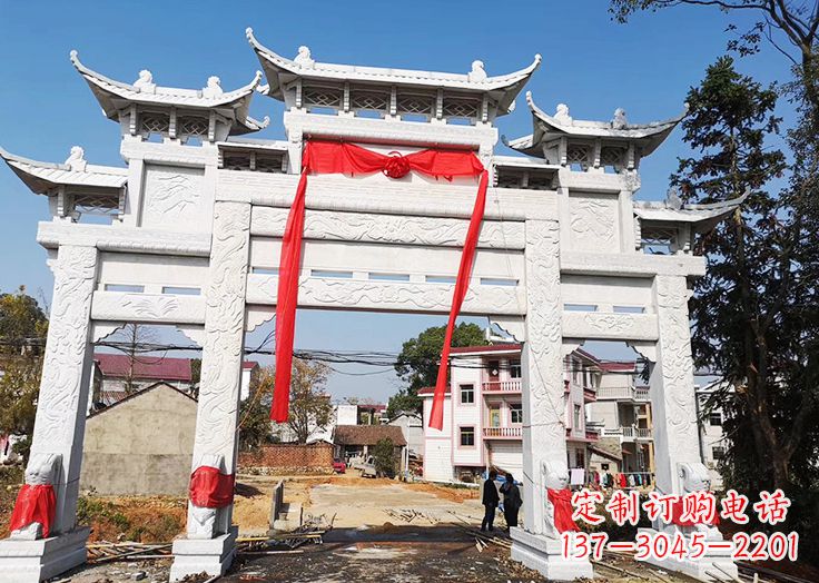 合肥九襄石雕牌坊:专业定制精美牌坊雕塑