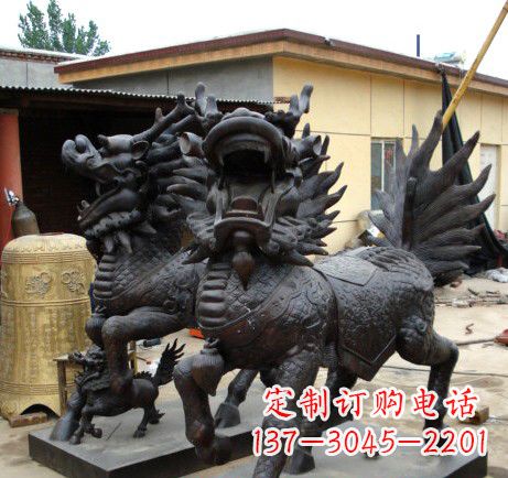 合肥精致、象征意义高的聚财铜麒麟雕塑