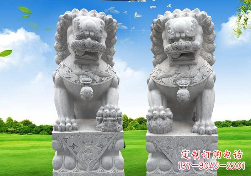 合肥看门狮子石雕