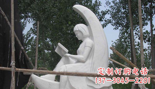 合肥中领雕塑高品质小女孩汉白玉石雕