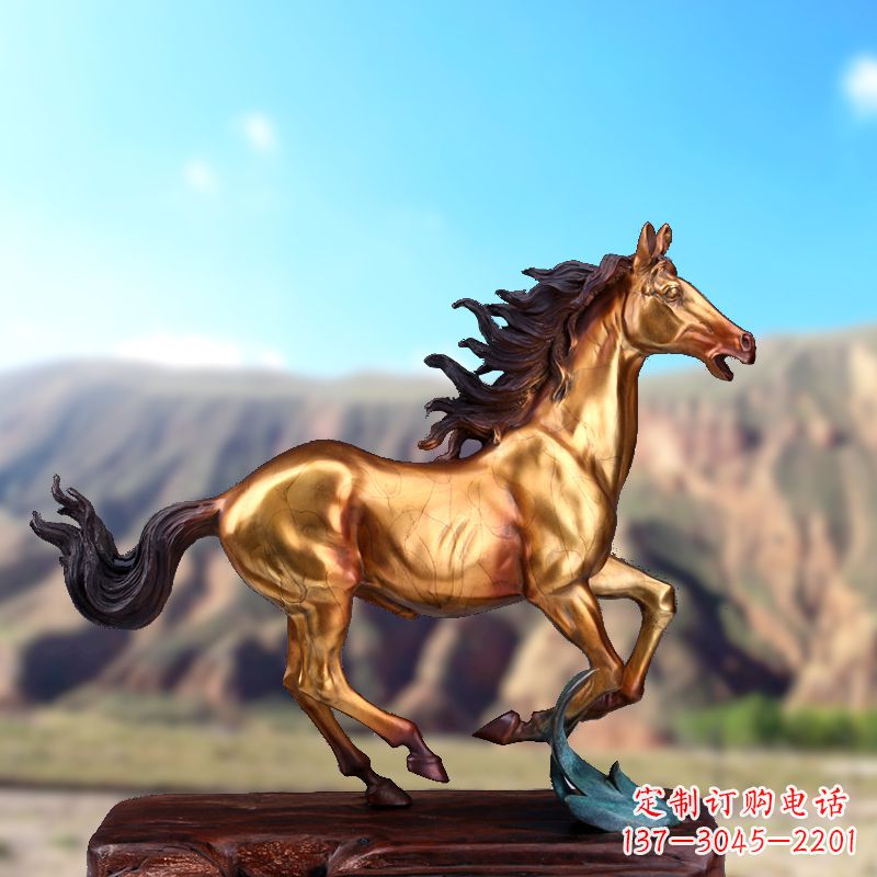 合肥烤漆铜动物雕塑,精美马雕